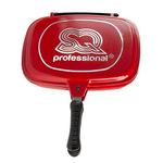 SQ Professional NEA Grill Die-Cast Magic Pan Griddle Pans Non Stick- Double Sided Stove Top Grill Pan -Deep Grill Ridges Steak Pan for Gas Hob -Frying Pan's-32cm