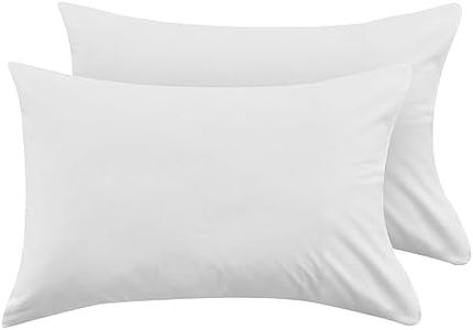 LINENOVA Luxury Cotton Blend Pillowcases (Set of 2) - Queen Size, Envelope Closure Soft and Breathable Pillowcases Set- 51x76cm-White
