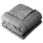 Bare Home Weighted Blanket Full or Queen Size 15lb (48" x 72") for Adults and Kids - All-Natural 100% Cotton - Premium Heavy Blanket Nontoxic Glass Beads (Grey, 48"x72")