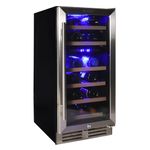Koolatron 28 Bottle Wine Fridge – Built-In Wine Cooler with Glass Door Front Vent Beverage Can Refrigerator for Red, White Wine, Dual Temperature Zone 3.5 cu. ft (100L)