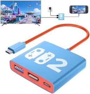 3-in-1 Switch 2 Dock, Bemkiru Portable Travel Dock Accessories for Nintendo Switch 2/1/OLED/ROG Ally/Legion GO, Switch 2 Docking Station TV Adapter with HDMI 4K@60Hz, USB 3.2 and PD 100W