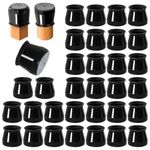 32 Pcs Chair Leg Floor Protectors for Hardwood Floors, Black Silicone Felt Bottom Furniture Leg Caps, Chair Covers Protect Floors from Scratching, Chairs Slide Without Noise