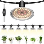 VIVOSUN Outdoor LED Grow Lights, Waterproof String Grow Light, Full Spectrum Plant Growing Lights with 22Ft Adjustable Cord for Seedling, Veg, Flower in Greenhouse, Garden, Backyard, Farm (6-Light)