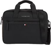 Tommy Hilfiger Men Essential PU Computer Bag 14 Inch, Black (Black), One Size