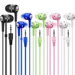 Factorymall Bulk Earbuds 50 Pack Multi Colored for Classroom Kids Child Teen, Wholesale Disposable Earbuds Earphones Headphones for School,Students,Library Computer Lab,Donate