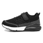 Kids Easy Fasten Black Trainer - Size 9 Child UK - Black