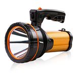 MAYTHANK LED Torch Super Bright Rechargeable Big Capacity10000ma Long Lasting, Powerful High Powered Spotlight Flashlight Long Range 800 Yards, Handheld Searchlight Waterproof (No Side Lantern)