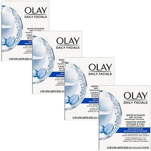 Olay Daily Deeply Clean 2-in-1 Water Activated Cleansing Face Cloths 33ct (Pack of 4)