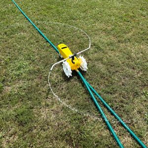 Nelson Rain Train Traveling Lawn Sprinkler – Heavy Duty, Large Area, Yellow