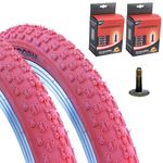 Vandorm Set of Bicycle Tyres 20 x 1.95 (53-406) Comp 3 Red BMX Tires with Schrader Valve Inner Tubes (Pack of 2)