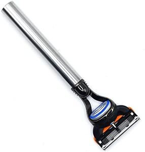 Parker 100% Stainless Steel Handle Gillette Fusion Compatible Razor - 1 Gillette Fusion Blade Included
