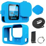 REYGEAK For GoPro Hero 13 Protective Case, Silicone Protective Cover for GoPro 13 Only, Soft Cover with Rubber Lens Cover (Blue)