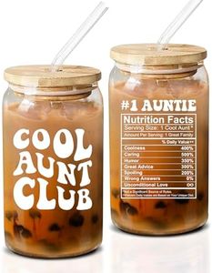 NewEleven Gifts For Aunt From Niece, Nephew - Cool Gifts For Aunt, New Aunt, Auntie, Sister - Aunt Birthday Gift, Aunt Announcement, Promoted To Aunt, Best Aunt Ever - 16 Oz Coffee Glass