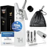 Thiru Cream Dispenser with Toolbox - Note Very Good - Test for 100 Days - Cream Syphon with eBook and 3 Stainless Steel Nozzles - Cream Syphon for Whipped Cream, Espuma and Hot Food (Snow White)