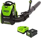 Greenworks 80V (180 MPH / 610 CFM / 75+ Compatible Tools) Cordless Brushless Backpack Blower, 2.5Ah Battery and Rapid Charger Included, Green/Black