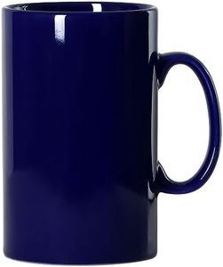 Smilatte Grande tasse à café en céramique M018 classique en porcelaine avec poignée pour bureau et maison, bleu