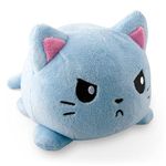 TeeTurtle | The Original Reversible Cat Plushie | Patented Design | Russian Blue | Show Your Mood Without Saying a Word!