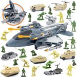 Military Transport Cargo Planes Car Toy Set with Military Tanks Helicopter Car Vehicles, Army Men Soldiers Figures Toy for Fight Toy Gifts for Years Old Boys Girls