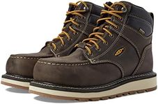 KEEN Utility Men's Cincinnati 6" Composite Toe Waterproof Wedge Work Boots, Dark Chocolate/Sandshell, 13 Wide