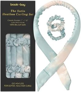 Brook + Bay Heatless Hair Curler-Overnight Heatless Curls, for Short & Long Hair & Headband Hair Curlers to Sleep in - Dusty Teal, 1 Count (Pack of 1)