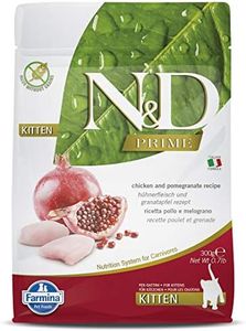 FARMINA N&D Prime Dry Cat Food, Kitten, Grain-Free, 0.3-kg, Chicken and Pomegranate