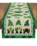 IKSII St Patricks Day Table Runner,Shamrock Table Runner St Patricks Day Decorations for Table,Seasonal Spring Holiday Kitchen Dining Table Decoration,Irish Table Runner Table Decor 13 X 72 Inch