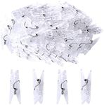 Color Scissor 100pcs Mini Clear Clothes Line Clips, Plastic Utility Paper Clip, Paper Photos Clip, Clothespins Clip