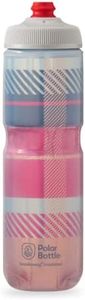 Polar Bottle Breakaway Insulated Water Bottle - BPA Free, Cycling & Sports Squeeze Bottle (Tartan - Bonfire Red/Orange, 24 Oz)