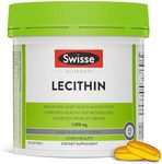 Swisse Soy Lecithin 1200mg Softgels Capsules | Maintains Liver Health and Function * | Supports Fat Metabolism * | Choline Lecithin Supplement 1200 mg | 180 Softgels