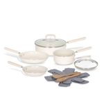 Cuisinart 11-Piece PURELYCERAMIC Pots and Pans Set, Ceramic Non-Stick Cookware, Compatible with All Stovetops, PFAS-Free, Cream (55IC-11CAMC)