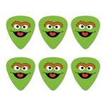 Sesame Street Oscar the Grouch Face Novelty Guitar Picks Medium Gauge - Set of 6