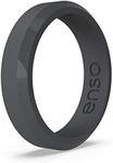 Enso Rings Bevel Thin Silicone Wedding Ring – Hypoallergenic Unisex Stackable Wedding Band – Comfortable Minimalist Band – 5.08mm Wide, 2.16mm Thick Slate Size: 5