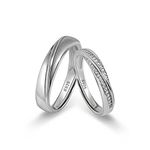 Meissa 2Pcs Couple Rings for Men and Women 925 Sterling Silver Wedding Band Matching Promise Rings Size Adjustable Handmade Bridal Jewelry Size 3-10 (Set of Two Rings)