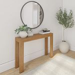 Plank+Beam Modern Solid Wood Console Table, 46.25”, Sofa Table, Narrow Entryway Table for Hallway, Behind the Couch, Living Room, Foyer, Easy Assembly, Pecan