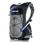 Vibrelli Hydration Pack & 2L Hydration Water Bladder - High Flow Bite Valve - Hydration Backpack with Storage - Lightweight Running Backpack, Also for Cycling, Hiking, Ski, Snow for Men, Women & Kids