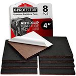 X-PROTECTOR Non Slip Furniture Pads – 8 pcs Premium Furniture Grippers 4"! Best SelfAdhesive Rubber Feet Furniture Feet – Ideal Non Skid Furniture Pad Floor Protectors – Keep Furniture in Place!