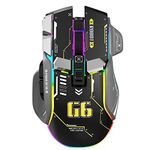 XZXWZX G6 Wireless Gaming Mouse, 2.4G, 4000DPI, Mecha Style Design, 12 Keys, 11 Changeable LED Backlight, 5 Adjustable DPI, 4000 FPS, Ergonomics, Compatible with PC/Mac/Laptop