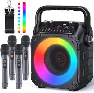 CYY Karaoke Machine with 4 Wireless Microphones for Adults and Kids