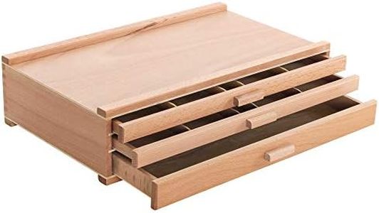 U.S. Art Supply 3-Drawer Artist Wood Pastel, Pen, Marker Storage Box