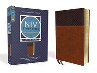 NIV Study Bible, Fully Revised Edition (Study Deeply. Believe Wholeheartedly.), Large Print, Leathersoft, Brown, Red Letter, Comfort Print