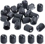 QISF Universal 40Pcs Tire Valve Caps, Black Plastic Tire Stem Caps for Bicycles, Motorbikes, Cars, SUVs and Trucks (Caps Only)