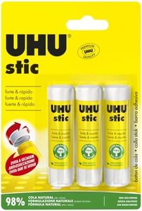 UHU Stic 3x8.2g colla per bambini, sicura da usare per i lavoretti, adatta per la scuola, l'ufficio, l'università