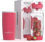 Infusion Pro 32 oz Fruit Infuser Water Bottle with Insulated Sleeve & 50 Recipe Fruit Infusion Water eBook : Bottom Loading, Large Water Infuser for More Flavor : Unique Gift Idea for Women