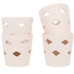 Baker Ross ET671 Ceramic Tealight Holders, Craft Kits for Kids to Paint, Personalise and Use, Assorted, (Box of 4)