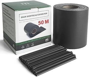 Stabmattenzaun Sichtschutz-Streifen, PVC Folie in Anthrazit, 19cm hoch, 50m lang, inkl. 40 Befestigungs-Clips. Zubehör für Doppelstabmattenzäune und Einzelstabmattenzäune – Zaun Sichtschutz, reißfest