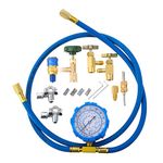 AC R134A Refrigerator Freon Recharge Kit including R134a Piercing Self-Sealing Can Tap, BPV31 Bullet Piercing Valves, R12 R22 Convert Refrigerant Tank Adapter, R134a Quick Coupler, Valve Core Remover