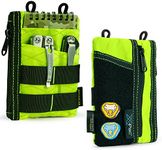 VIPERADE VE18 EDC Pouch, Pocket Organizer Pouch for Men, EDC Pocket Organizer Pouch, 3 Slots with 2 Zipper Pockets, Pocket Pouch Multitool Pouch (X-PAC-Hot Lime)