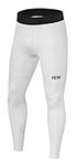 TCA Boys' Pro Performance Compression Leggings Thermal Base Layer Tights - Pro White, 12-14 Years