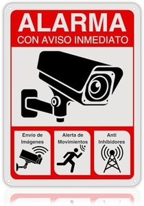 LEIASA Cartel Zona Videovigilada - 21x28 cm - Aluminio - Reflectante - Grosor 0,8 mm - Cartel Videovigilancia - Impresión UV - Resistente Exterior - Señal Alarma Disuasorio - Cartel Cámara Vigilancia