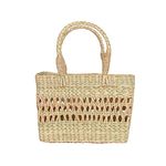 Habere India-All the Cultures Fabricating India Handmade Designer Chic Dry Grass Bag | Jute Handbag | Carry Tote Bag for Women | Small Shopping bag | storage baskets (Small Rectangular (21 * 9 * 18))